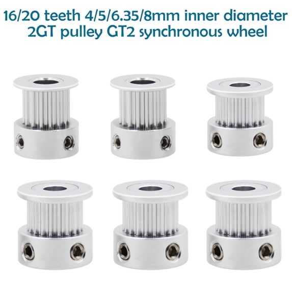 3D Printer Parts GT2 Timing Pulley 16 Tooth 2GT 20 Teeth Aluminum Bore 5mm 8mm Synchronous Wheels Gear Part For Width 6/10mm ,Excellent Durability