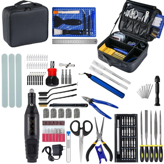 3D Printer Parts with Tool Bag, Diverse 3D Print Nozzle Cleaning Kit, Mini Rotary Tool, for 3D Printer Modeler, Remove Trim and Finish 3D Print, 124 Count