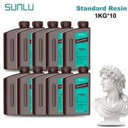 3D Printer Resin 1000g White Bundle, SUNLU Standard Photopolymer Resin for LCD/DLP/SLA 3D Printer, 405nm UV Fast Curing 3D Printing Resin, 1kg Bottle, Pack of 10, 10kg White
