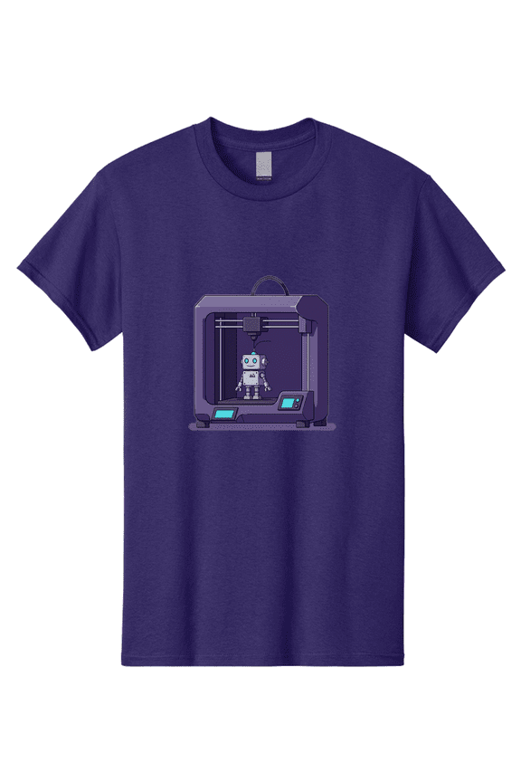 3D-Printer-Robot-1 Mens Graphic Tee, 100% Cotton, Casual Summer Wear BAA047