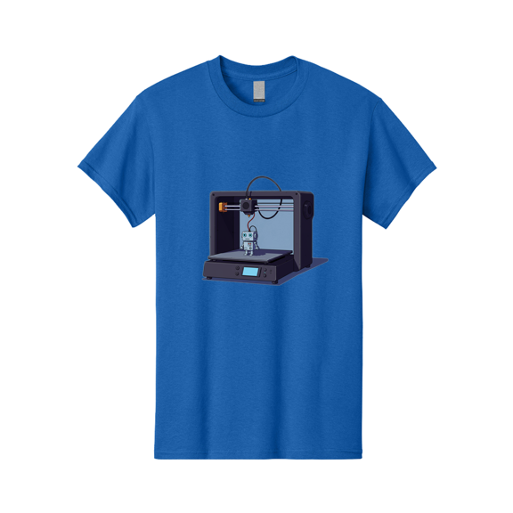 3D-Printer-Robot Mens Graphic Tee, 100% Cotton, Casual Summer Wear BAA048