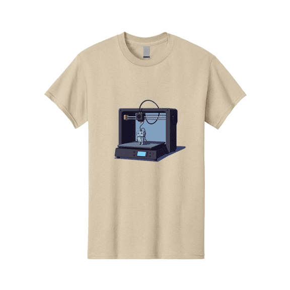 3D-Printer-Robot Mens Graphic Tee, 100% Cotton, Casual Summer Wear BAA048