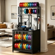 3D Printer Stand with Filament Storage, Heavy Duty 29.5" Printer Table Cart with Cabinet, Dustproof & Moisture-Proof Rolling Stand with 360  Wheels for Workshop, Studio, Office, Black