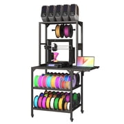 3D Printer Stand, Heavy Duty 3D Printer Table Stand with Filament Storage Rack, T-Shaped Spools Holder Rack with Wheels,3D Printer Workbench for 3D Printing Studio, Home Office Workshop