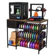 3D Printer Stand with Large Filament Storage   4-Tier 3D Printer Filament Storage Rack with Drawer, Heavy Duty 3D Printer Table Desk for Home, Workshop, Office, Studio, Classroom, Garage