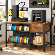 3D Printer Stand with Filament Storage   Heavy Duty Metal 3D Printer Table with Drawer and Power Hub for Workshop, Studio, and Office