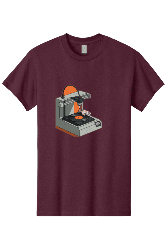 3D-Printer-Vinyl-Record Mens Graphic Tee, 100% Cotton, Casual Summer Wear BAA049