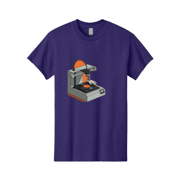 3D-Printer-Vinyl-Record Mens Graphic Tee, 100% Cotton, Casual Summer Wear BAA049
