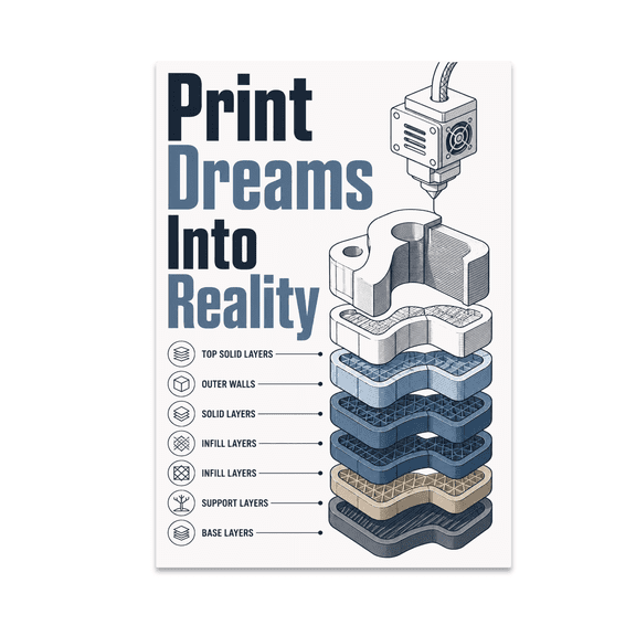 3D Printing Artwork - Engineers and Designers - 13x19 Poster Print