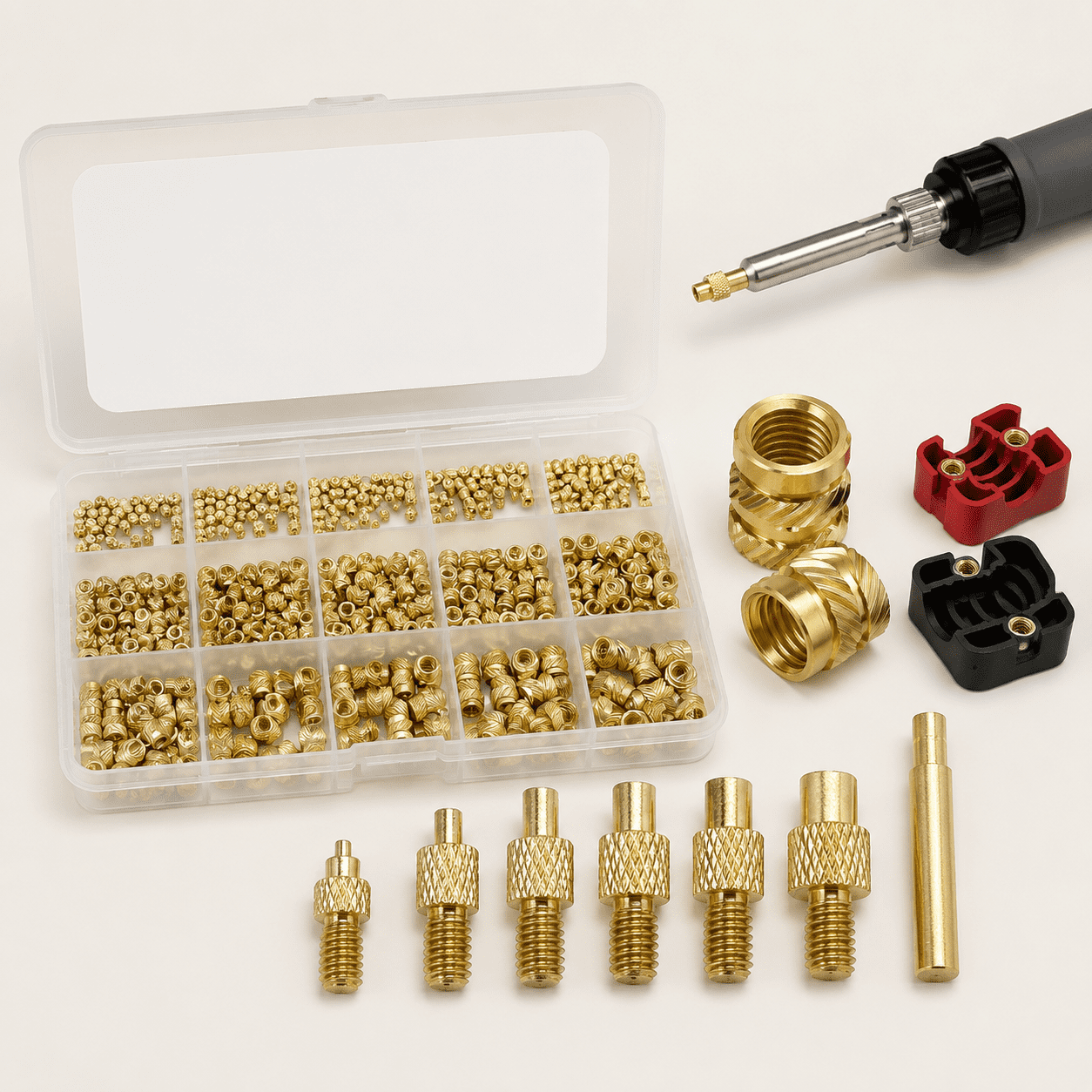 3D Printing Brass Nuts Threaded Inserts M2 M2.5 M3 M4 M5 M6 Female ...