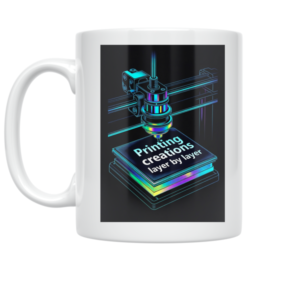 3D Printing Creativity Design - Tech Enthusiast - 11 oz Ceramic Coffee Mug