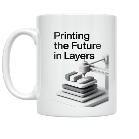 3D Printing Design - Maker Enthusiast - 11 oz Ceramic Coffee Mug