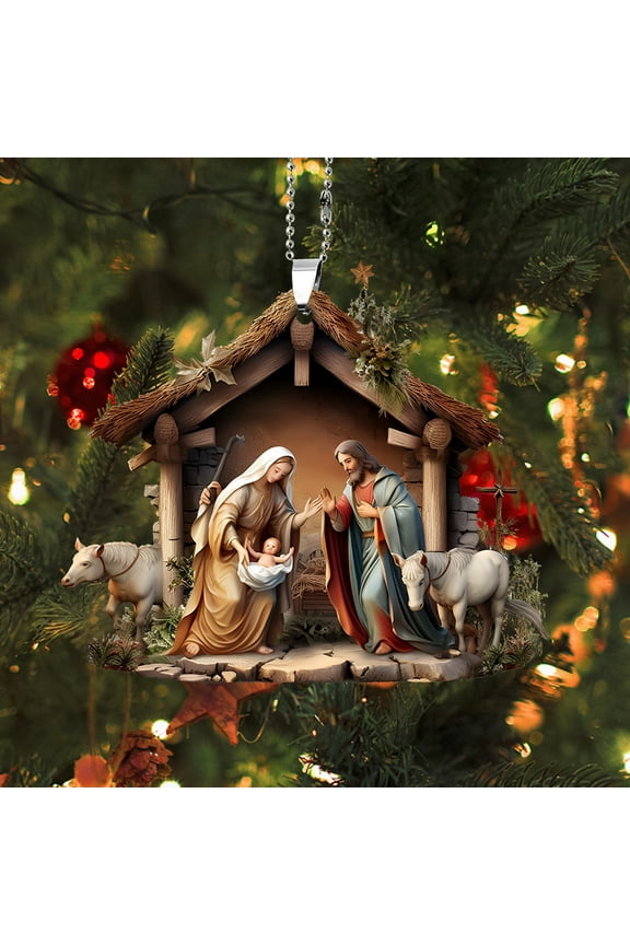 3D Printing Effect Acrylic Keychain, Religious Car Ornament and Rearview Mirror Hanging, Christian Gift for Christmas, Faith-Based Decorative Pendant for Home Or Car, Inspirational Auto Sopatenor