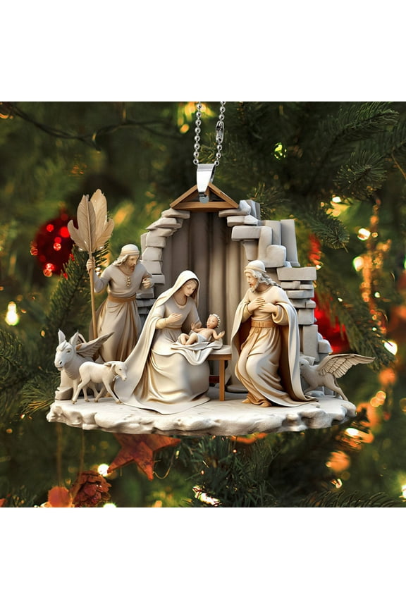 3D Printing Effect Acrylic Keychain, Religious Car Ornament and Rearview Mirror Hanging, Christian Gift for Christmas, Faith-Based Decorative Pendant for Home Or Car, Inspirational Auto Sopatenor