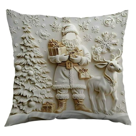 Christmas Throw Pillow Covers, Winter Throw Pillow Covers Decorativ Christmas Cushion Case Holiday Xmas Tree Snowman Pillowcase for Home Sofa Bed Couch