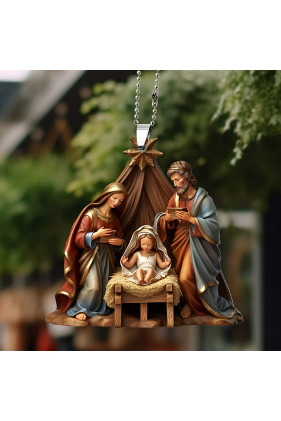 3D Printing Effect Religious Keychain, Acrylic Car Ornament Pendant for Rearview Mirror Hanging, Inspirational Christian Gift for Christmas, Family Gathering Faith-Based Decor, Cross Akmoler