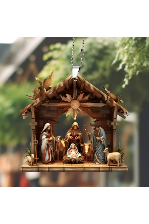 3D Printing Effect Religious Keychain, Acrylic Car Ornament Pendant for Rearview Mirror Hanging, Inspirational Christian Gift for Christmas, Family Gathering Faith-Based Decor, Cross Akmoler