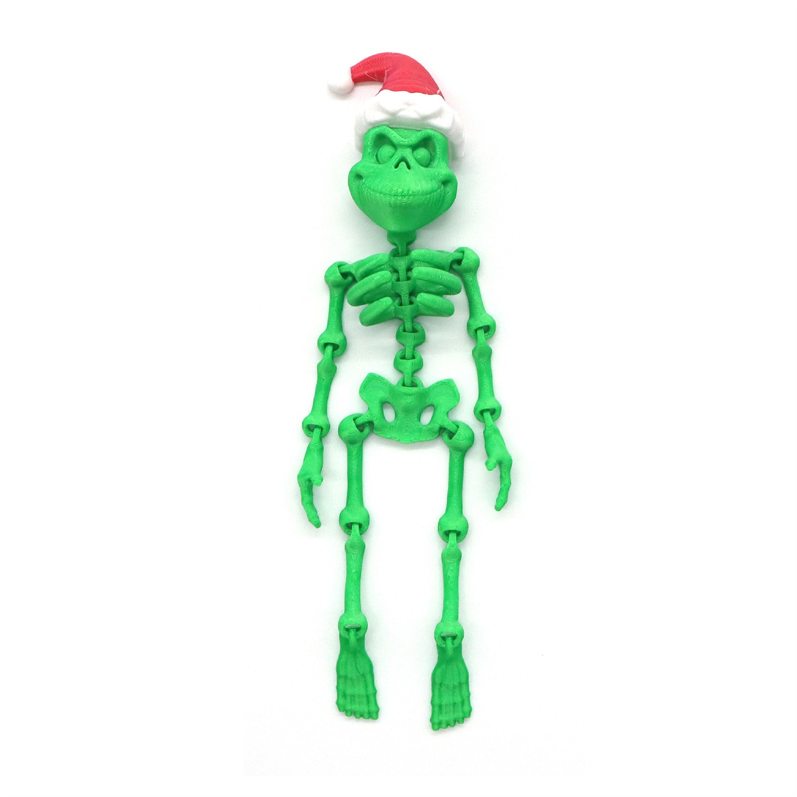3D Printing Grinch Skeleton Statue with Santa Hat 6.6 inches, Realistic ...