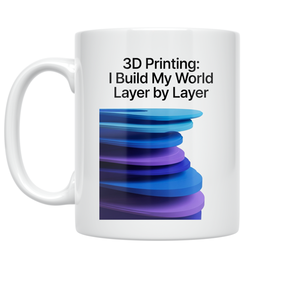 3D Printing: I Build My World Layer by Layer - Maker Enthusiast - 11 oz Ceramic Coffee Mug