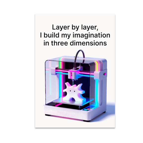 3D Printing Imagination Art - Tech Enthusiast - 13x19 Poster Print