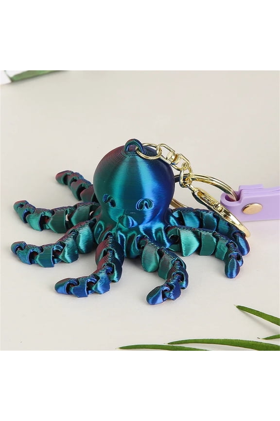3D Printing Keychain Octopus Model Movable 's High Value Creative Backpack Small Accessories Keychain Charm
