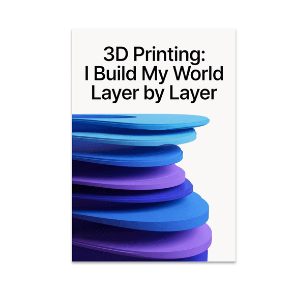 3D Printing Layered Design Poster - Makerspace Enthusiast - 13x19 Poster Print