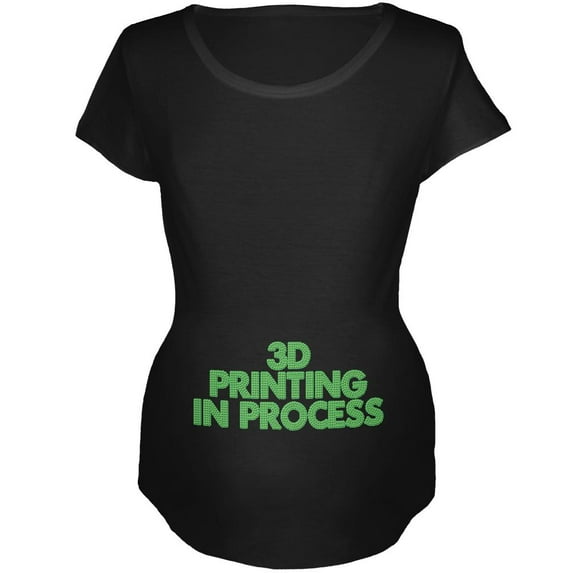 3D Printing Maternity Soft T Shirt Black LG