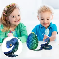 :3D Printing Movable Joint Model Handmade Toy Ornaments Creative Decorative Crafts, 3D Printed Egg And Snake Set With Articulated Joints For Stress Relief And Versatile