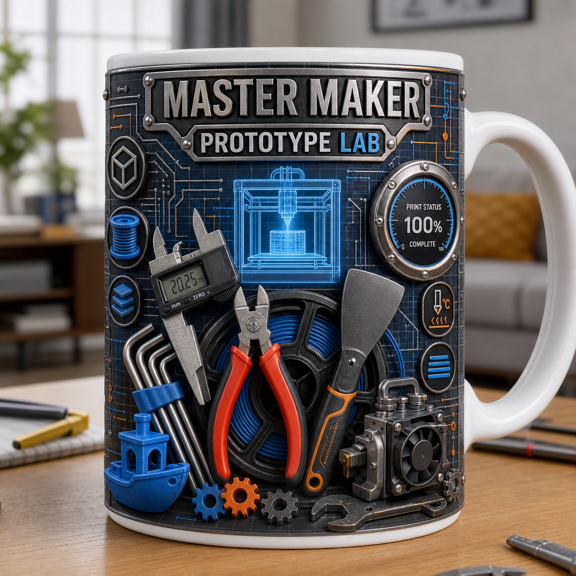 3D Printing Mug Personalized Master Maker Prototype Lab Gift for Makers