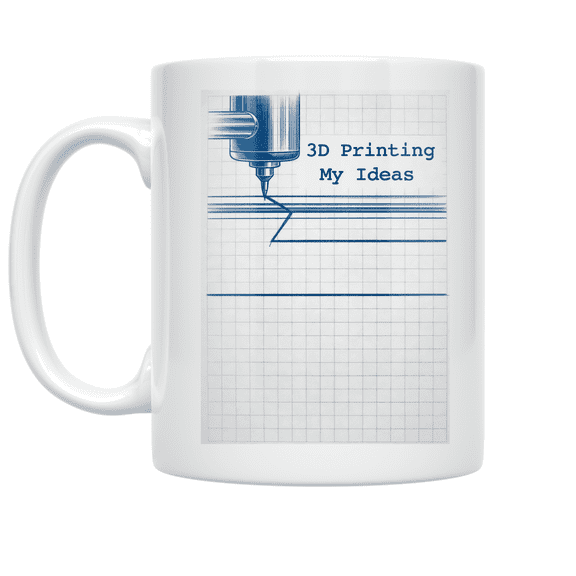 3D Printing My Ideas - 3D Printing Enthusiast - 11 oz Ceramic Coffee Mug
