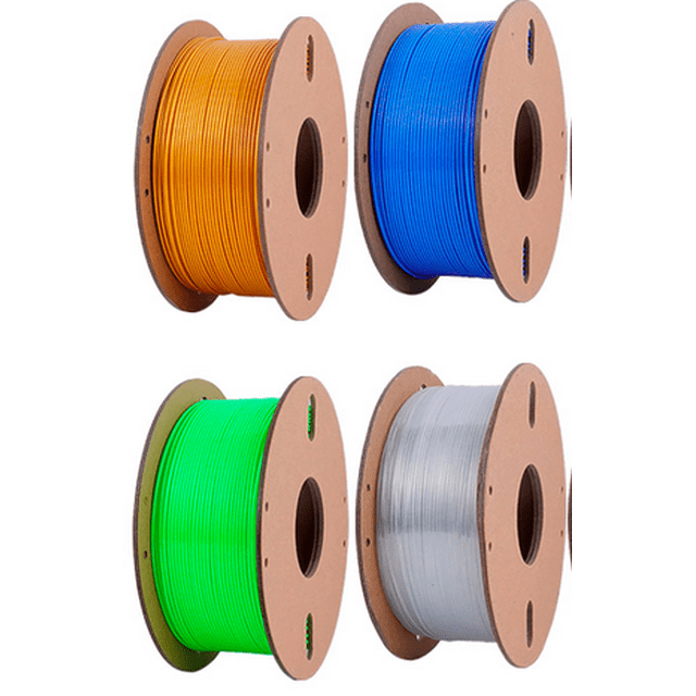 3D Printing PETG Filament 1.75mm, Rapid PETG Filament, 3D Printer Filament No-Tangling, Dimensional Accuracy +/- 0.02mm 1kg for 3D Printing (4Pcs A, 26ft L)