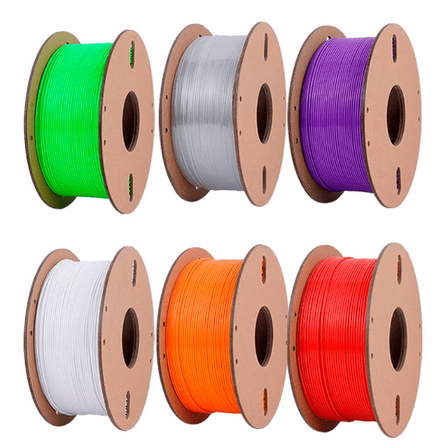 3D Printing PETG Filament 1.75mm, Rapid PETG Filament, 3D Printer Filament No-Tangling, Dimensional Accuracy +/- 0.02mm 1kg for 3D Printing (6Pcs B, 26ft L)