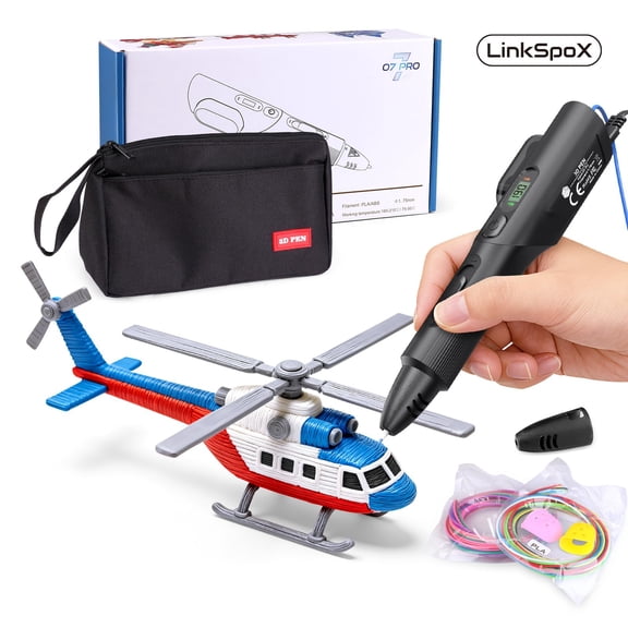 3D Printing Pen Kit, 3D Printer Pen with Adjustable Temperature,Stepless Speed, PLA/ABS Compatible 3D Drawing LCD Display, for Creative Art, DIY Projects,Black