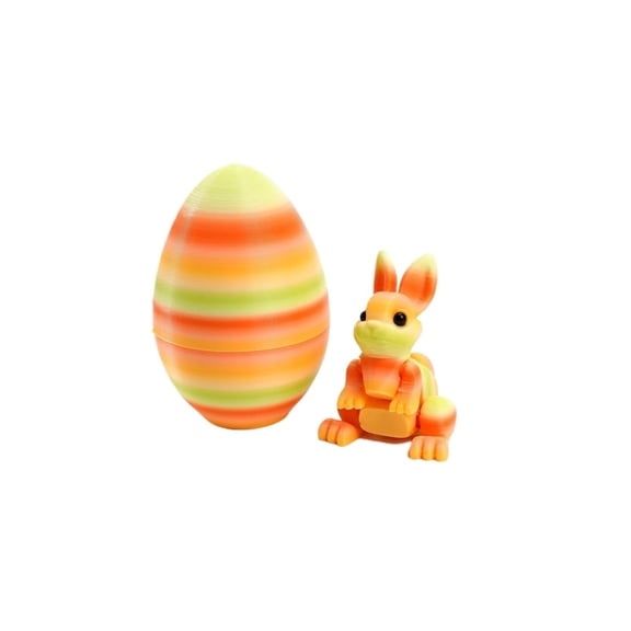 3D Printing Rabbit Easter Egg Figurines Cute Easter Bunny Animal Model Home Desktop Decoration Happy Easter Gift Home Decor