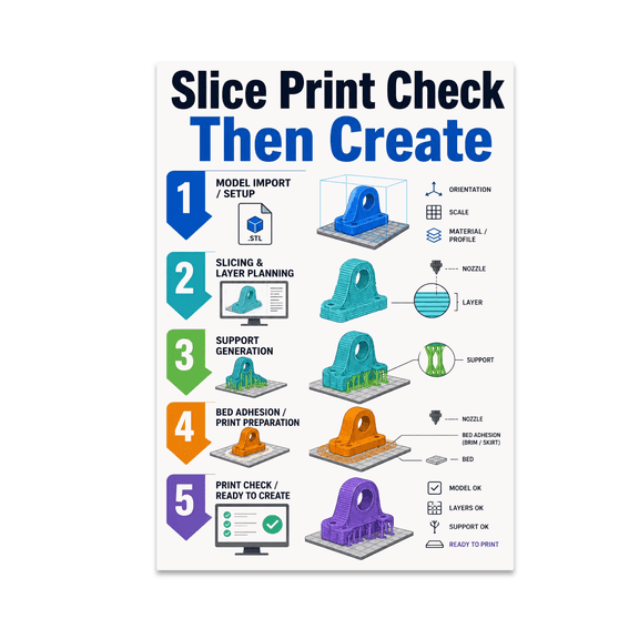 3D Printing Reference Chart - 3D Printing Enthusiast - 13x19 Poster Print