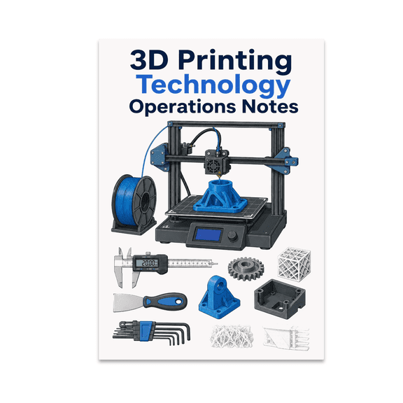 3D Printing Technology Operations Notes Poster, Makerspaces, STEM Education, and 3D Printing Enthusiasts, 13x19 Glossy Paper
