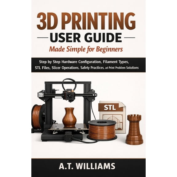 3D Printing User Guide Made Simple for Beginners: Step-by-Step Hardware Configuration, Filament Selection, STL File Hand, (Paperback)