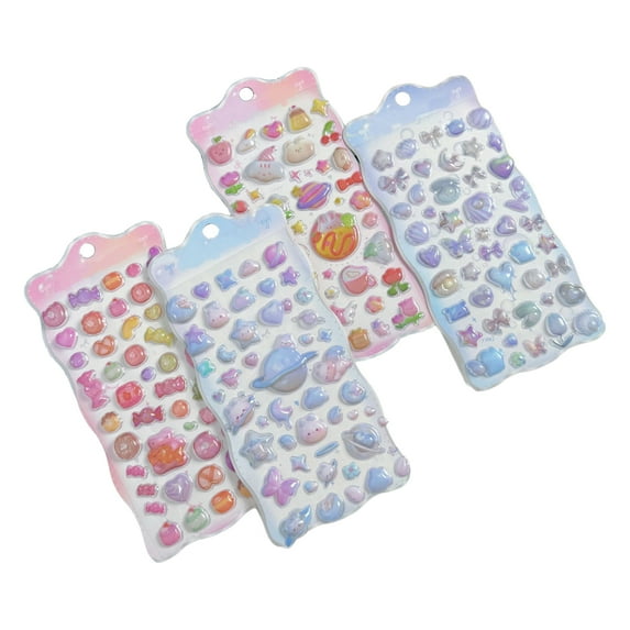 3D Puffer Sticker Cartoon Embossed Sticker Resin Decorative Bubble ...