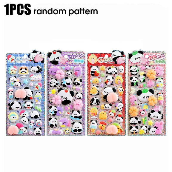 3D Puffy PVC Bubble Stickers for Phone Case, Notebook and Car - Cute Animal Shapes, Stress - Relief, Safe for Children