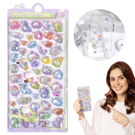 3D Puffy Stickers Cute Sticker Resin Funny Kawaii Stickers For Water Bottle Phone Case Notebook Laptops Stocking Stuffers