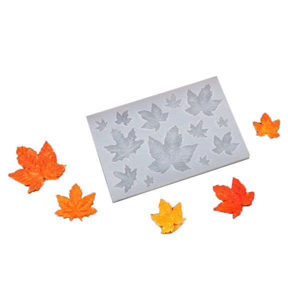3D Pumpkin Epoxy Mold Maple-Leaves Fondant Mold Theme Cupcake Baking Mold Scented Mold Craft