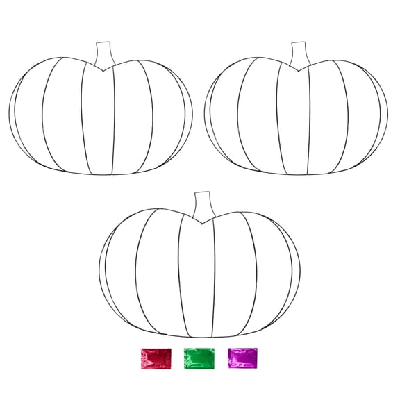 3D Pumpkin Metal Wire Frame Set of 3, 13x17.6 In DIY Craft Forms for Halloween Wreath, Fall Decor Thanksgiving Front Door Decoration with Noelle's Delight