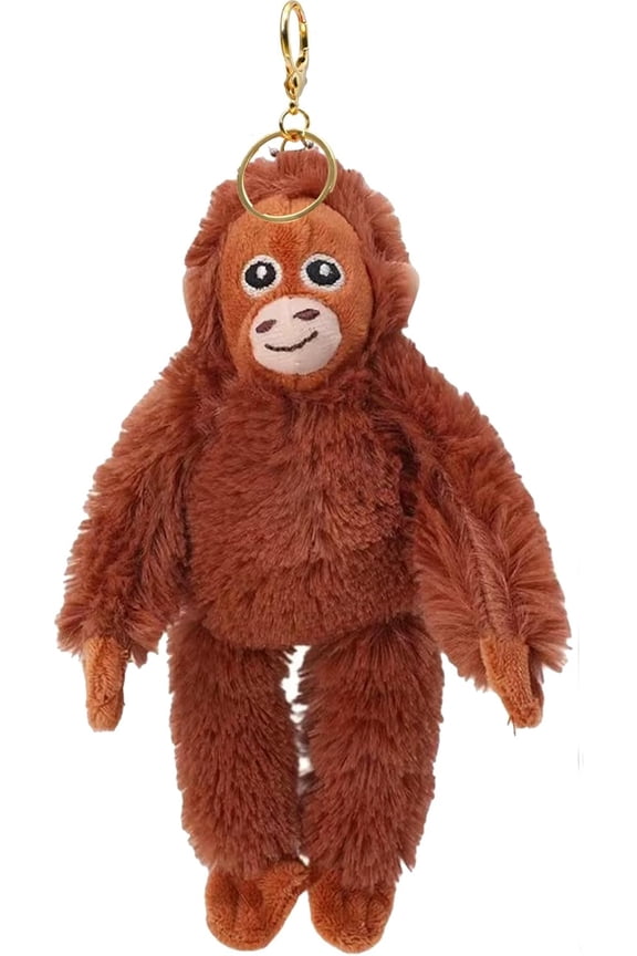 3D Punch Keychain Decoration, Cute Monkey Holding Plush Toy, Protect Punch The Monkey Keychain for Backpack Purse Car Keys