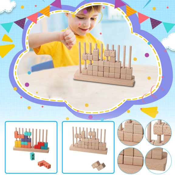 3D Puzzle Creative Stacking and Spatial Thinking Toy with Pattern Cards for Brain Training Logic Development STEM Building Set for Birthday Gift