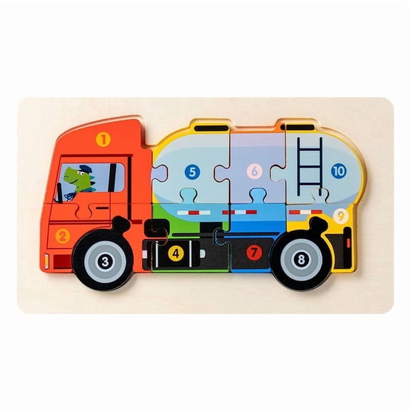 3D Puzzle Engineering Vehicle Educational 10 Pieces Vehicle Jigsaw Puzzles for Kids Ages 3-5, Toddler Toys for Preschool Learning Activities, Learning & Educational Toys, Gifts for Boys, Girls