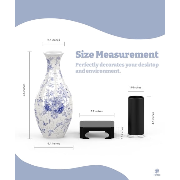 3D Puzzle Vase Flower Vase Made by 160 Curved Plastic Puzzle Pieces S1033 & S1031 Bundle Sale