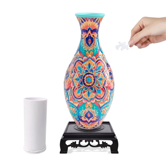 3D Puzzle Vase for Adults, Creative Vase Puzzle for Flowers(Boho Chic)
