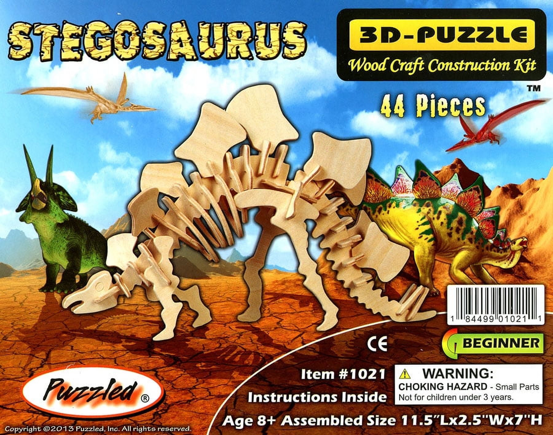 3D-Puzzle Wood Construction Kit Stegosaurus Puzzle [44 Pieces