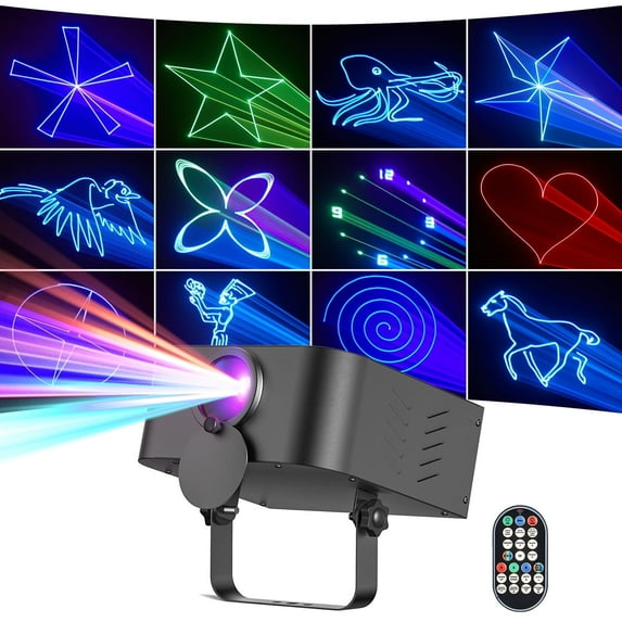 3D RGB Animation Beam Projector DJ Lights for Party Disco Show Stage Lighting with Remote Control