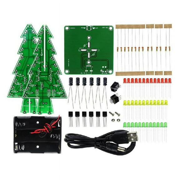 3D RGB Rotating Xmas Tree Music Christmas Tree LED Electronic Soldering Holiday